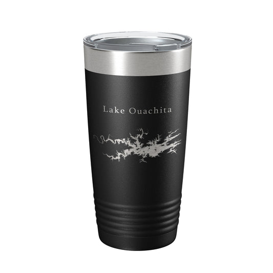Lake Ouachita Map Tumbler Travel Mug Insulated Laser Engraved Coffee Cup Arkansas 20 oz-0